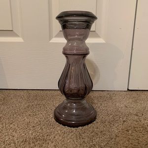 Gray Glass Candle Holder